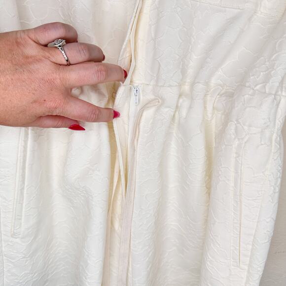 NWT J Crew Embroidered Floral Long Sleeve Tie Waist Cream Utility Romper 14 - Picture 6 of 16